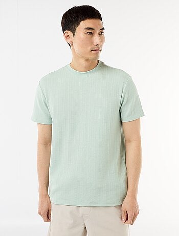 Effen T-shirt met korte mouwen van fantasietricot