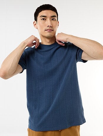 Effen T-shirt met korte mouwen van fantasietricot