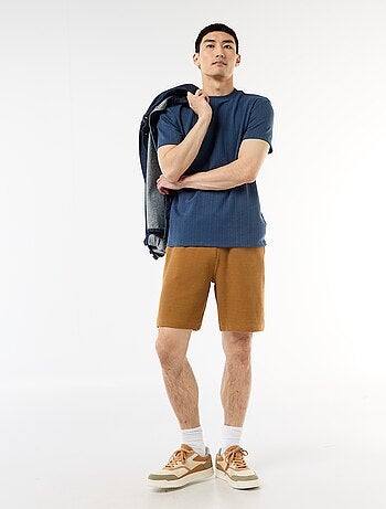 Effen T-shirt met korte mouwen van fantasietricot