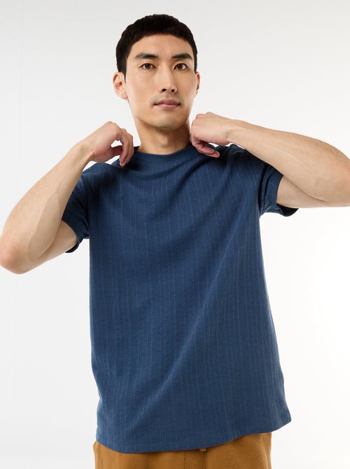 Effen T-shirt met korte mouwen van fantasietricot - Kiabi