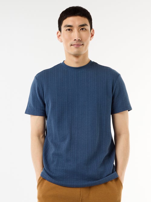 Effen T-shirt met korte mouwen van fantasietricot - Kiabi