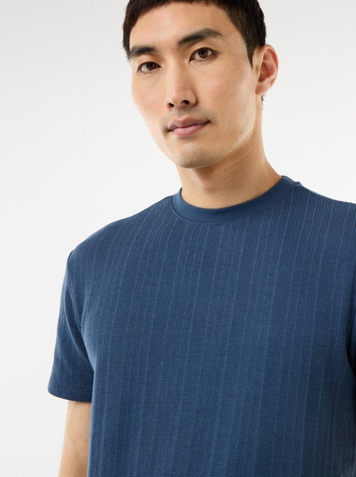 Effen T-shirt met korte mouwen van fantasietricot - Kiabi