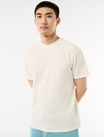 Effen T-shirt met korte mouwen van fantasietricot