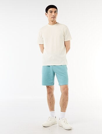 Effen T-shirt met korte mouwen van fantasietricot