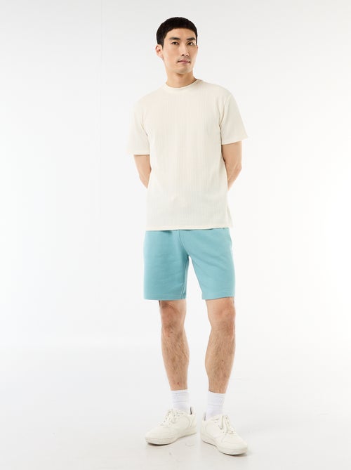 Effen T-shirt met korte mouwen van fantasietricot - Kiabi