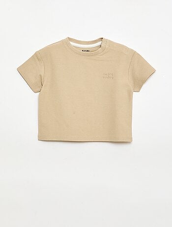 Gestreept T-shirt met korte mouwen van katoen