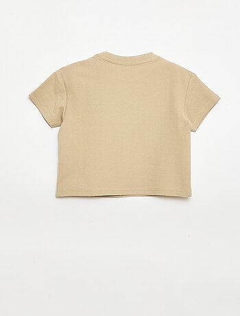 Gestreept T-shirt met korte mouwen van katoen