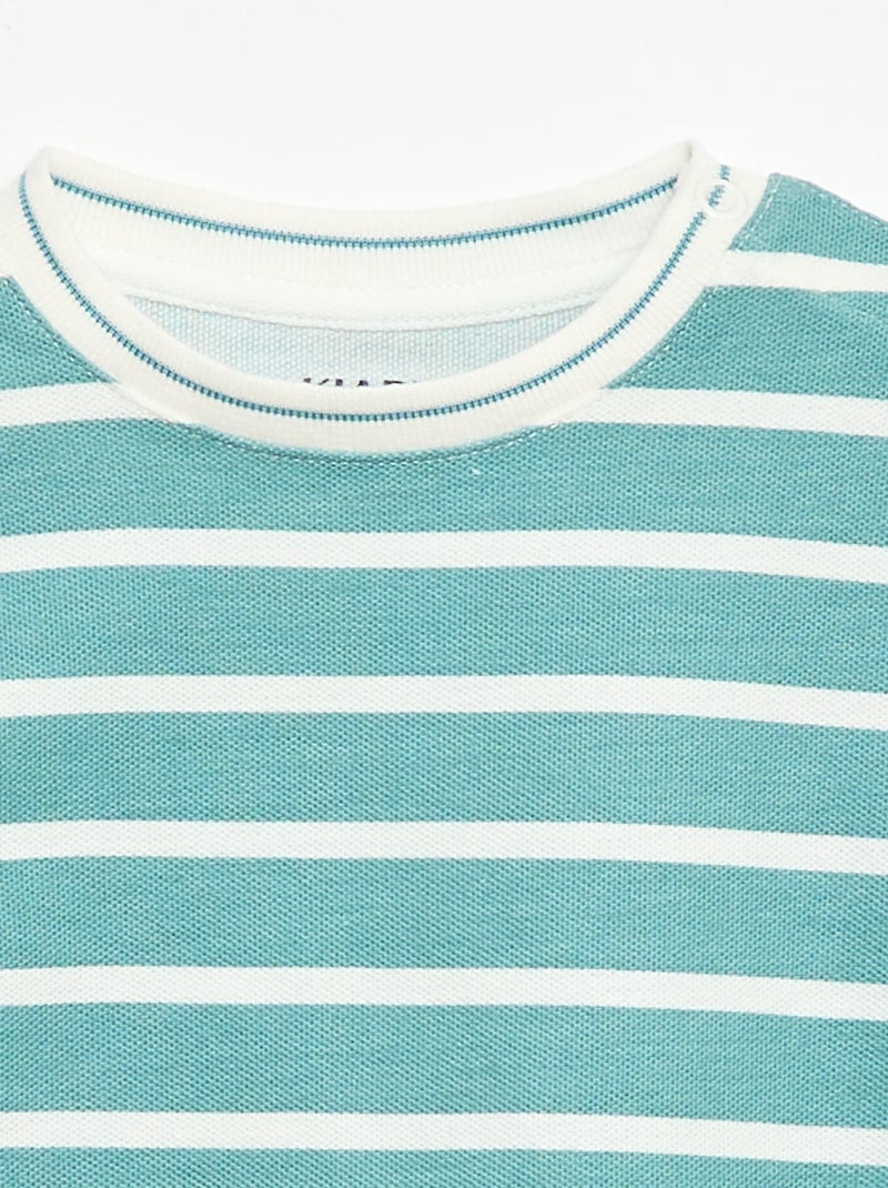 Effen T-shirt met korte mouwen van katoen Blauw - Kiabi