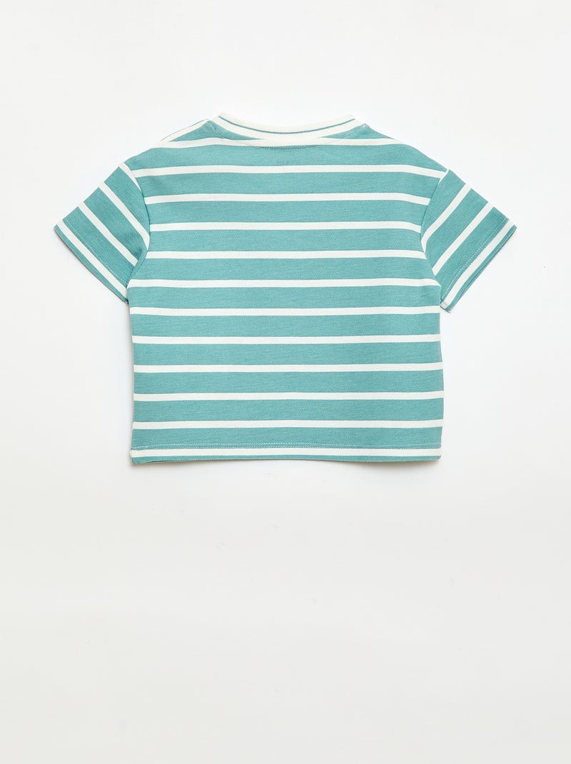 Effen T-shirt met korte mouwen van katoen Blauw - Kiabi