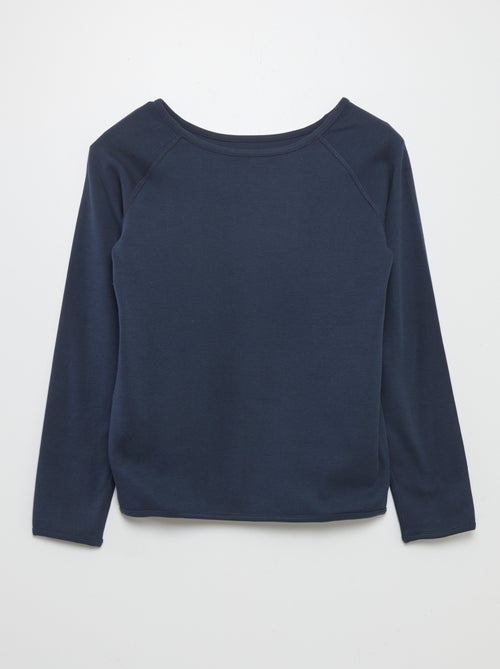 Effen T-shirt met lange mouwen - gemakkelijk aan te trekken collectie - Kiabi