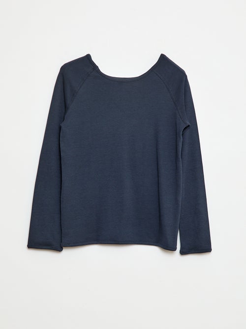 Effen T-shirt met lange mouwen - gemakkelijk aan te trekken collectie - Kiabi