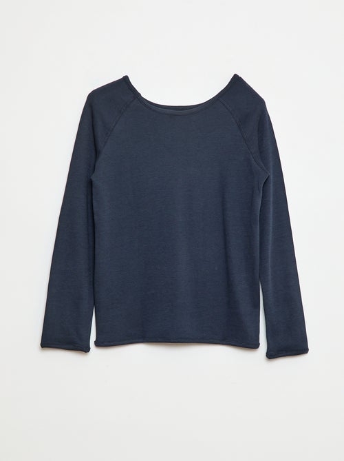 Effen T-shirt met lange mouwen - gemakkelijk aan te trekken collectie - Kiabi