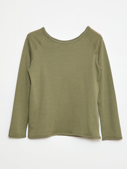 Effen T-shirt met lange mouwen - gemakkelijk aan te trekken collectie - Kiabi