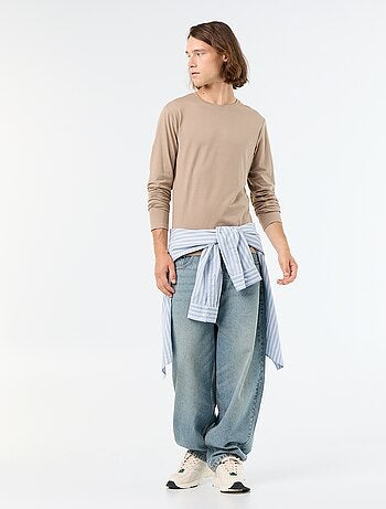 Effen T-shirt met lange mouwen