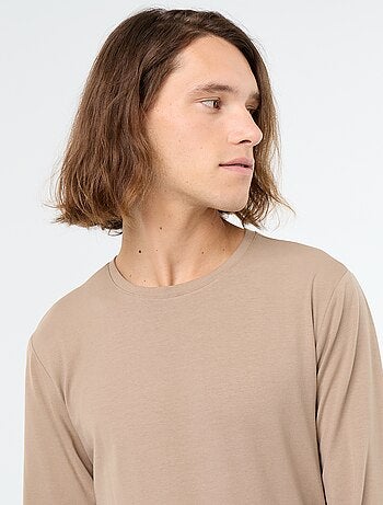 Effen T-shirt met lange mouwen