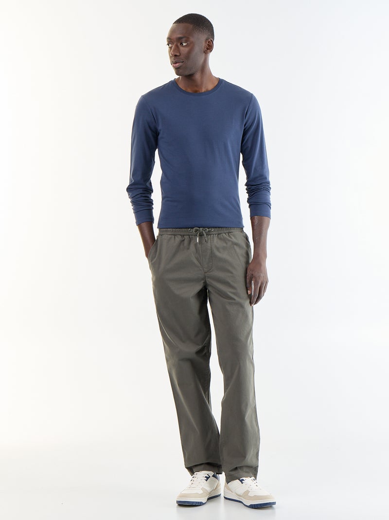 Effen T-shirt met lange mouwen Blauw - Kiabi