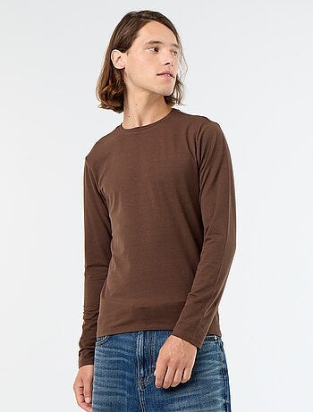 Effen T-shirt met lange mouwen
