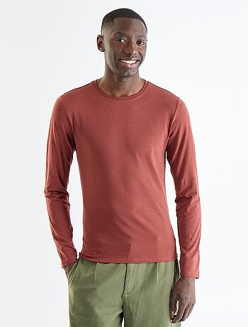 Effen T-shirt met lange mouwen