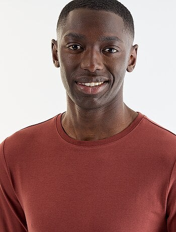 Effen T-shirt met lange mouwen