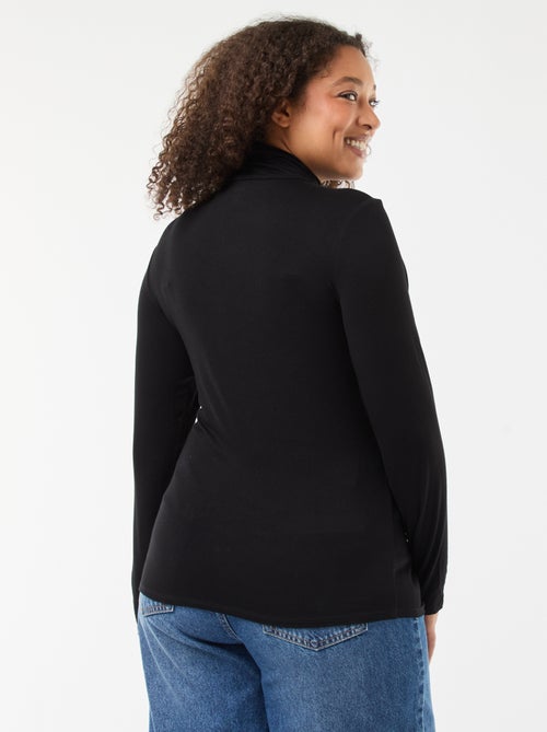 Effen T-shirt met lange mouwen en rolkraag - Kiabi