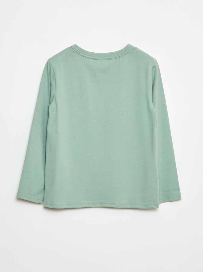 Effen T-shirt met lange mouwen Groen - Kiabi