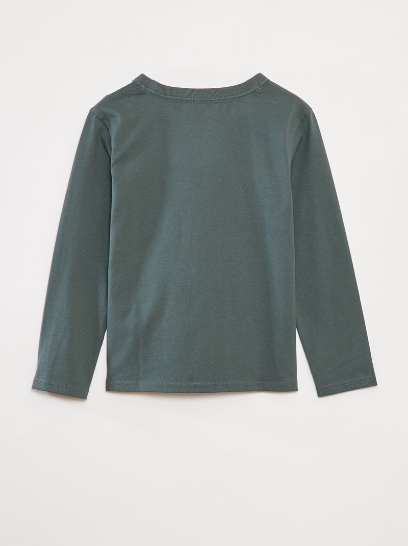 Effen T-shirt met lange mouwen Groen - Kiabi