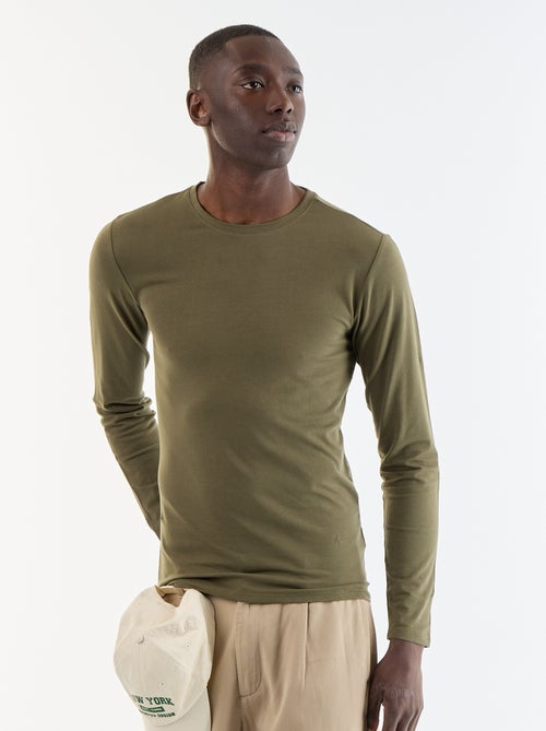 Effen T-shirt met lange mouwen - Kiabi