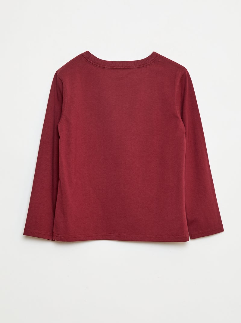 Effen T-shirt met lange mouwen Rood - Kiabi