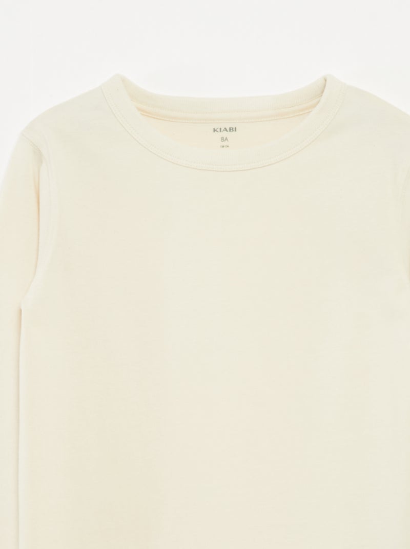 Effen T-shirt met lange mouwen Wit - Kiabi