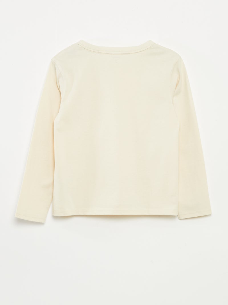 Effen T-shirt met lange mouwen Wit - Kiabi