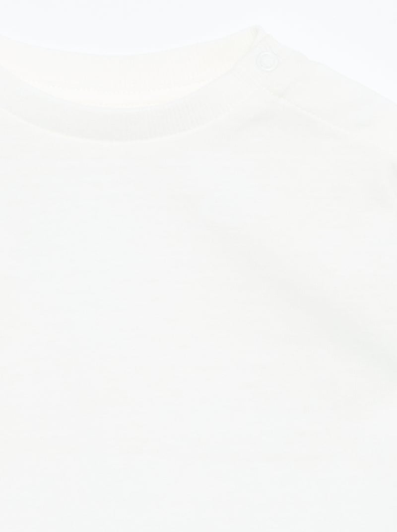 Effen T-shirt met lange mouwen Wit - Kiabi