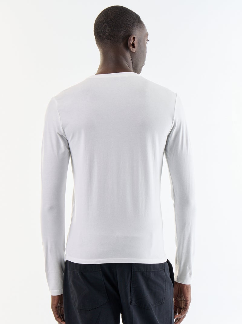 Effen T-shirt met lange mouwen Wit - Kiabi