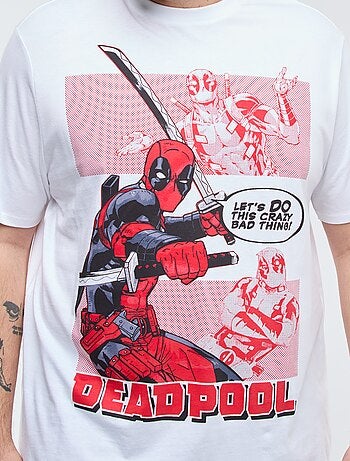 Effen T-shirt met Marvel/Deadpool-print