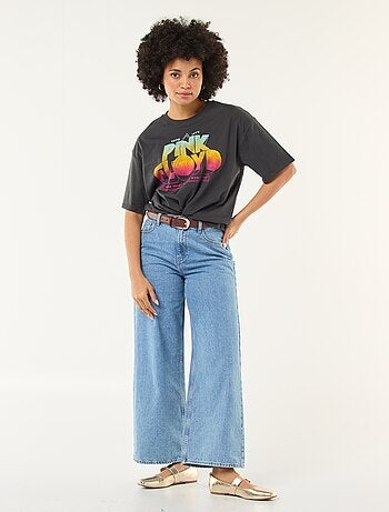 Effen T-shirt met Pink Floyd-print