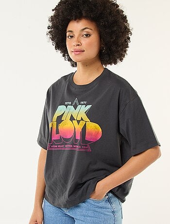 Effen T-shirt met Pink Floyd-print