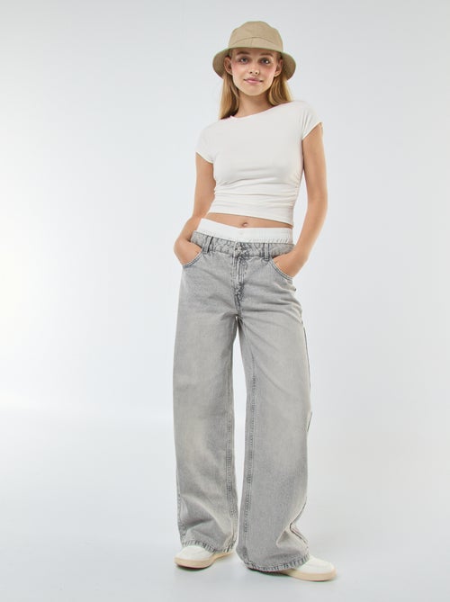 Effen T-shirt met plooitjes - Kiabi