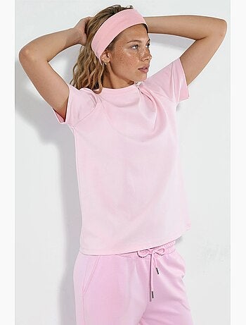 Effen t-shirt met ronde hals busem