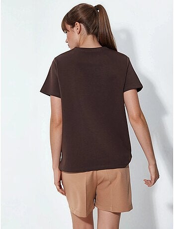 Effen t-shirt met ronde hals busem