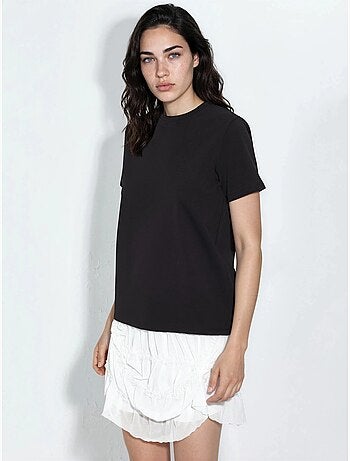 Effen t-shirt met ronde hals busem