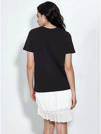 Effen t-shirt met ronde hals busem
