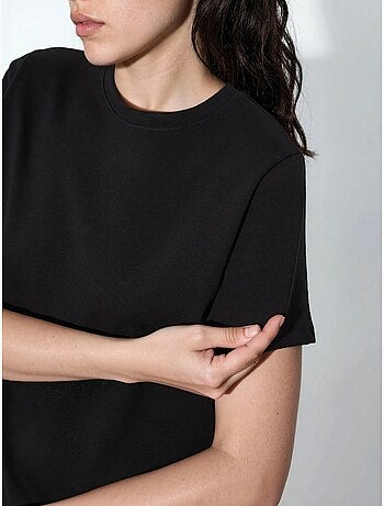 Effen t-shirt met ronde hals busem