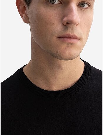 Effen t-shirt met ronde hals en ribboord giesto