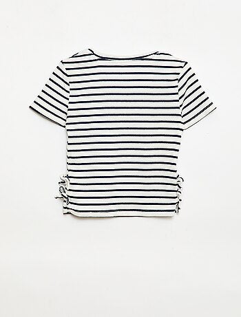 Effen T-shirt met sierknopen