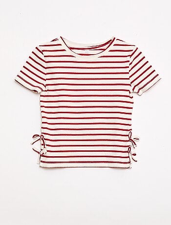 Effen T-shirt met sierknopen