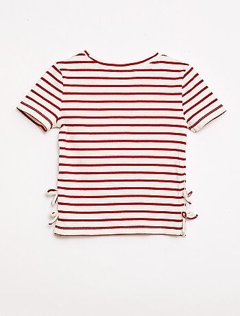 Effen T-shirt met sierknopen