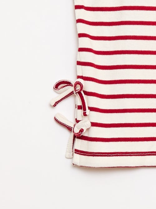 Effen T-shirt met sierknopen - Kiabi