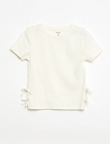 Effen T-shirt met sierknopen