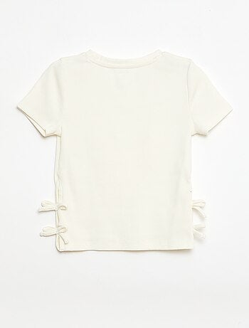 Effen T-shirt met sierknopen