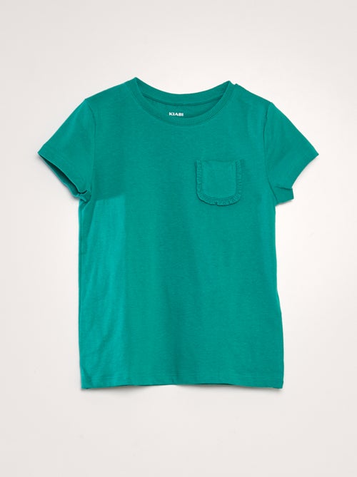 Effen T-shirt met zakje - Kiabi