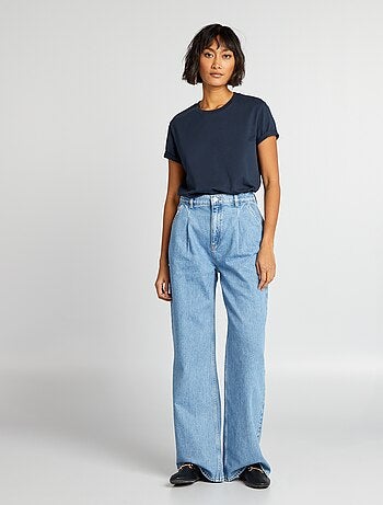 Effen T-shirt van jersey